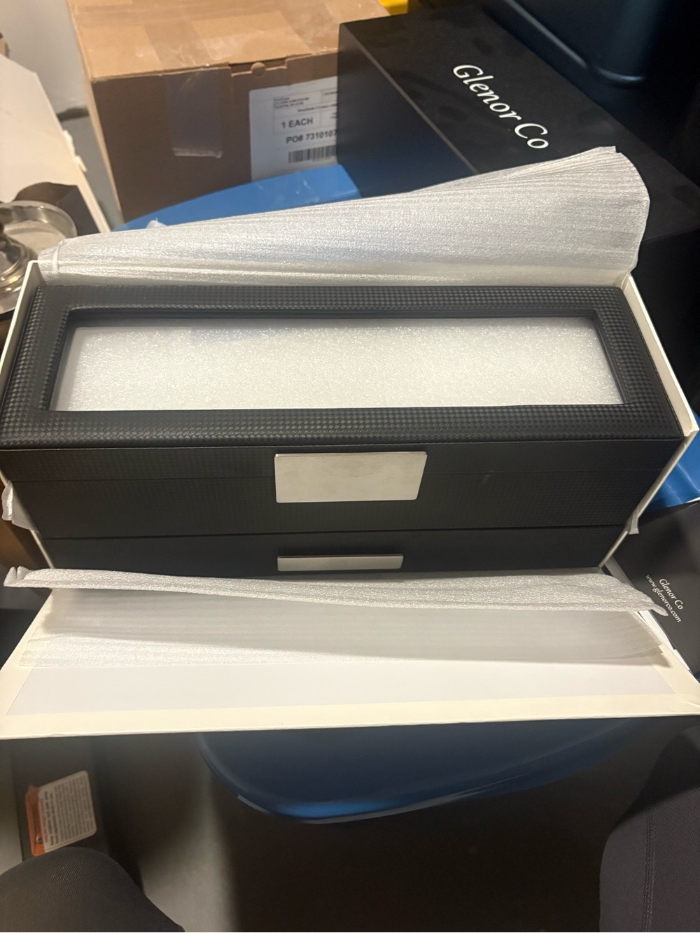 Brand New Black Luxury Jewelry Box with Glass Display Window